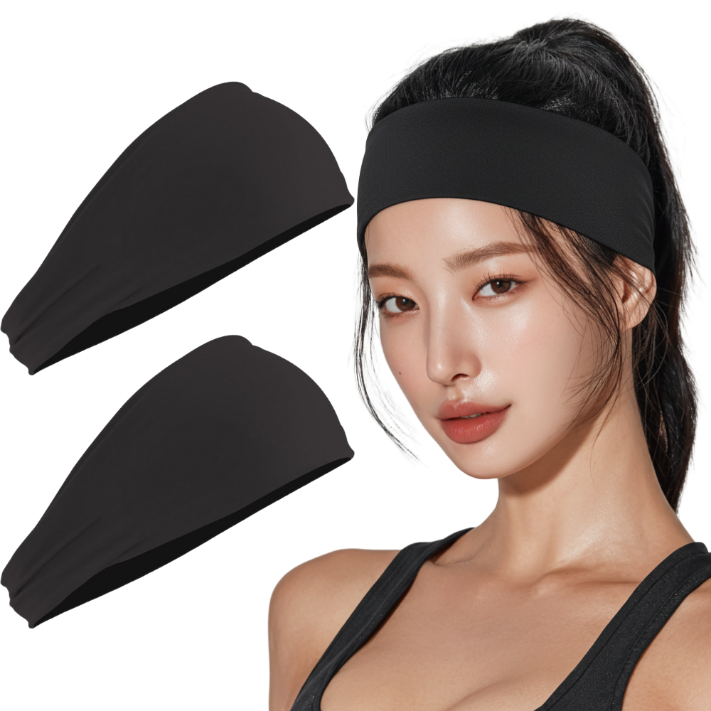 뷰몰 1+1 스포츠 쿨 헤어밴드 남여공용, 블랙, 2개 11,800원