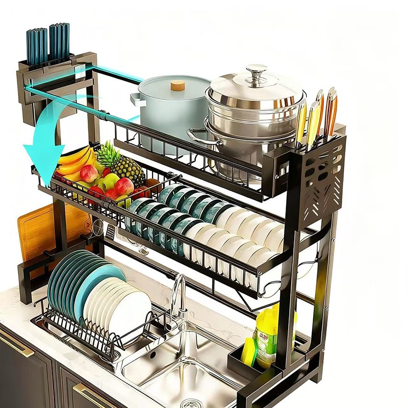 Alemon 너비조절 식기 건조대 세트 블랙 식기건조대2단 식기건조대, 블랙*2단 * 1개, 1개 40,900원