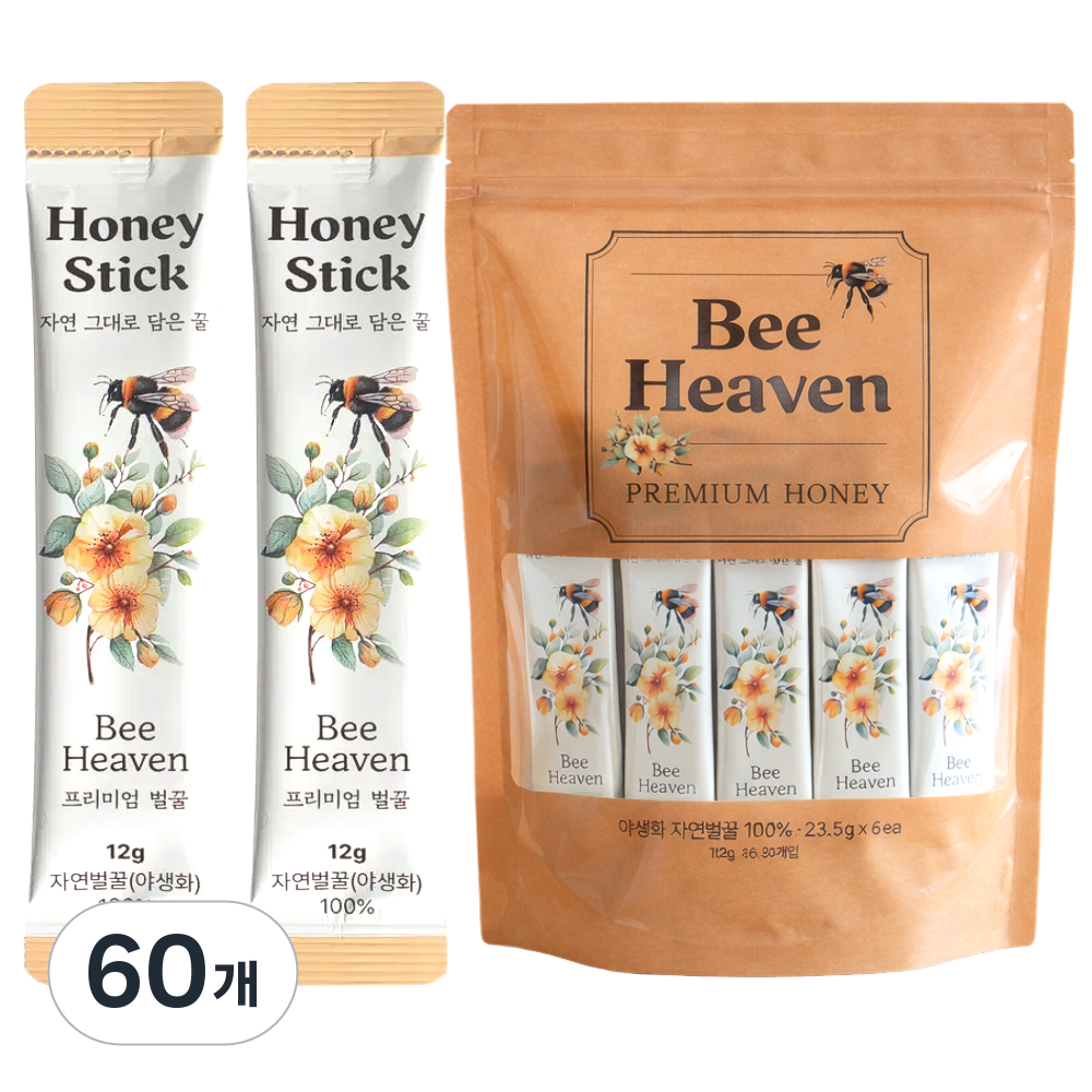 비헤븐 최상급 프리미엄 야생화 자연 꿀스틱, 60개, 12g 17,070원