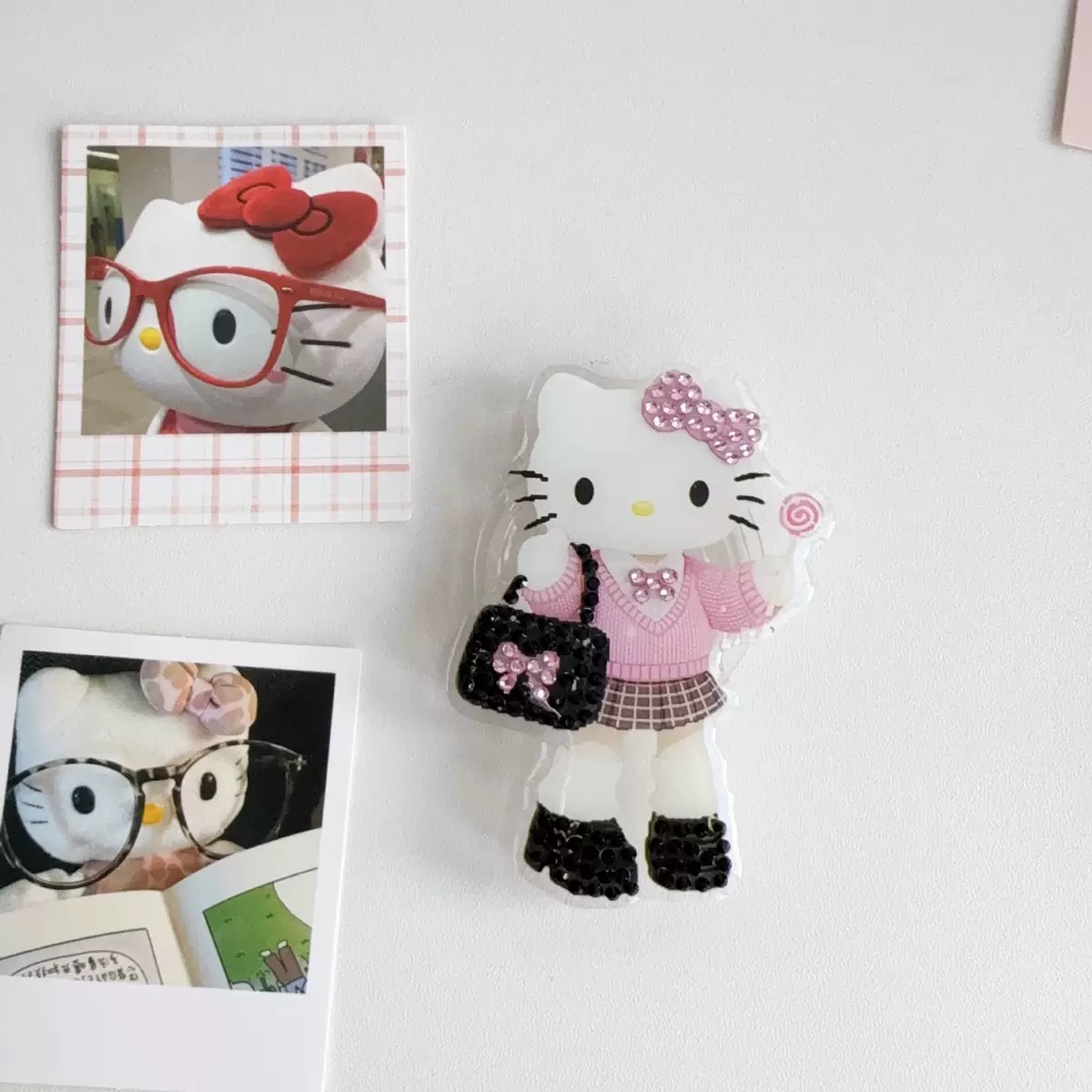 (당일발송)로지도이 고양이 큐빅 휴대폰 스마트톡, 1개, 화이트핑크키티 8,900원