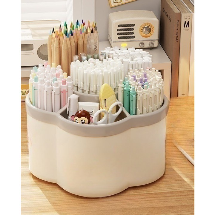 마노슈가 꽃모양 회전 연필꽂이 다용도 꽂이, 1개, 화이트 6,900원