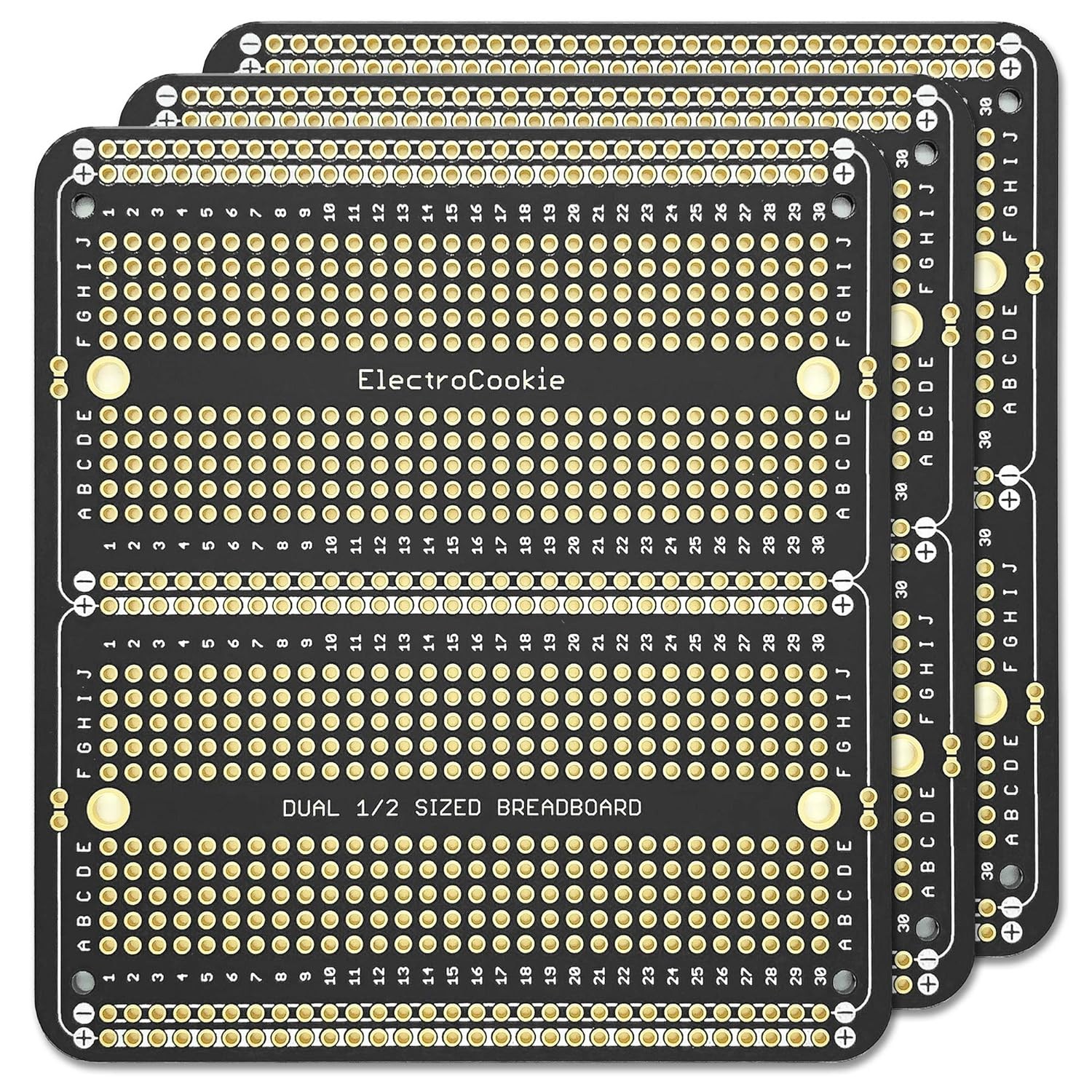 PCB기판 브레드보드형 만능기판 Dual Half Size 아두이노 및 개발용 97x 89mm, 3팩 12,900원