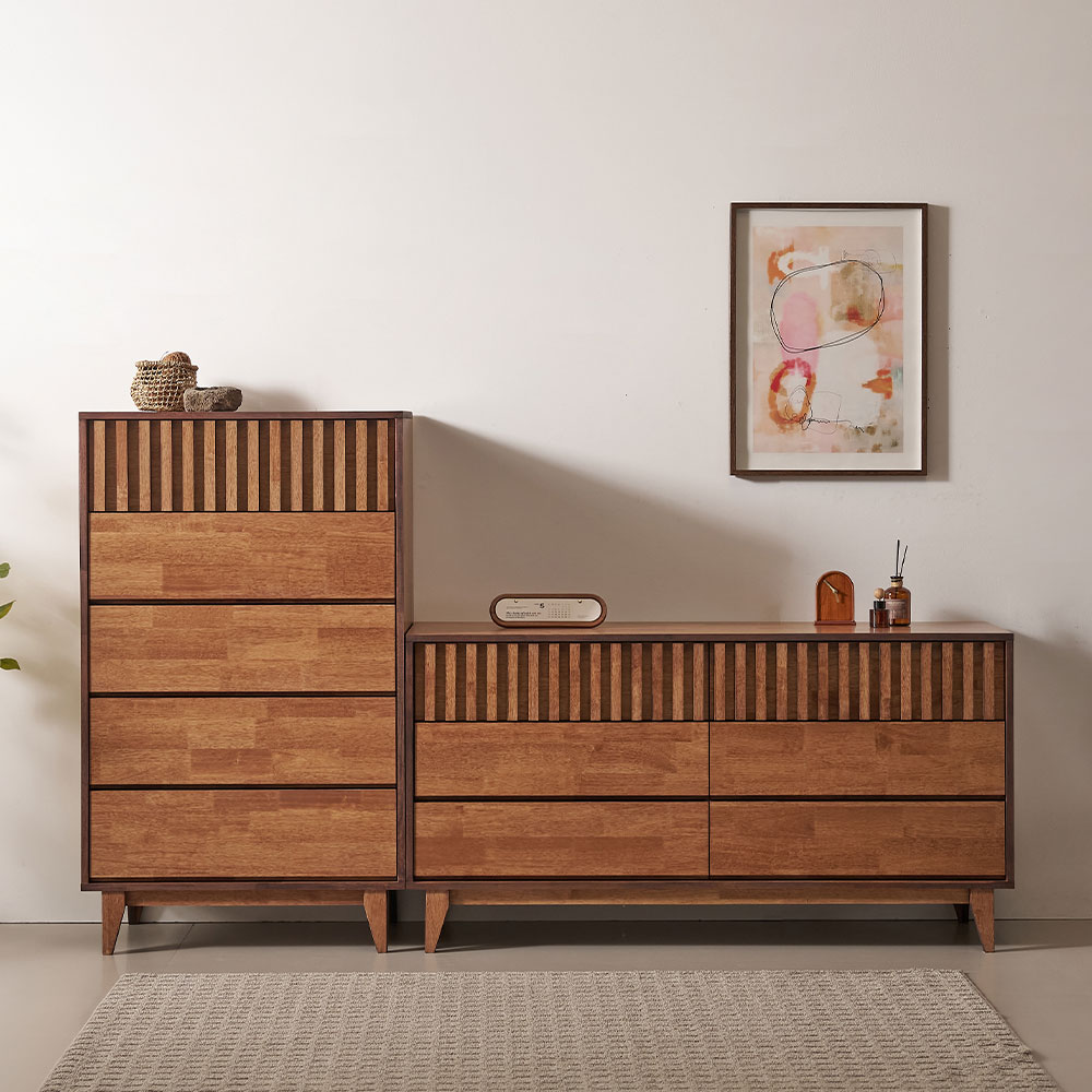 엘든 인테리어 안방 드레스룸 옷 와이드 3단 5단 원목 서랍장 세트, 11개, 월넛 904,000원