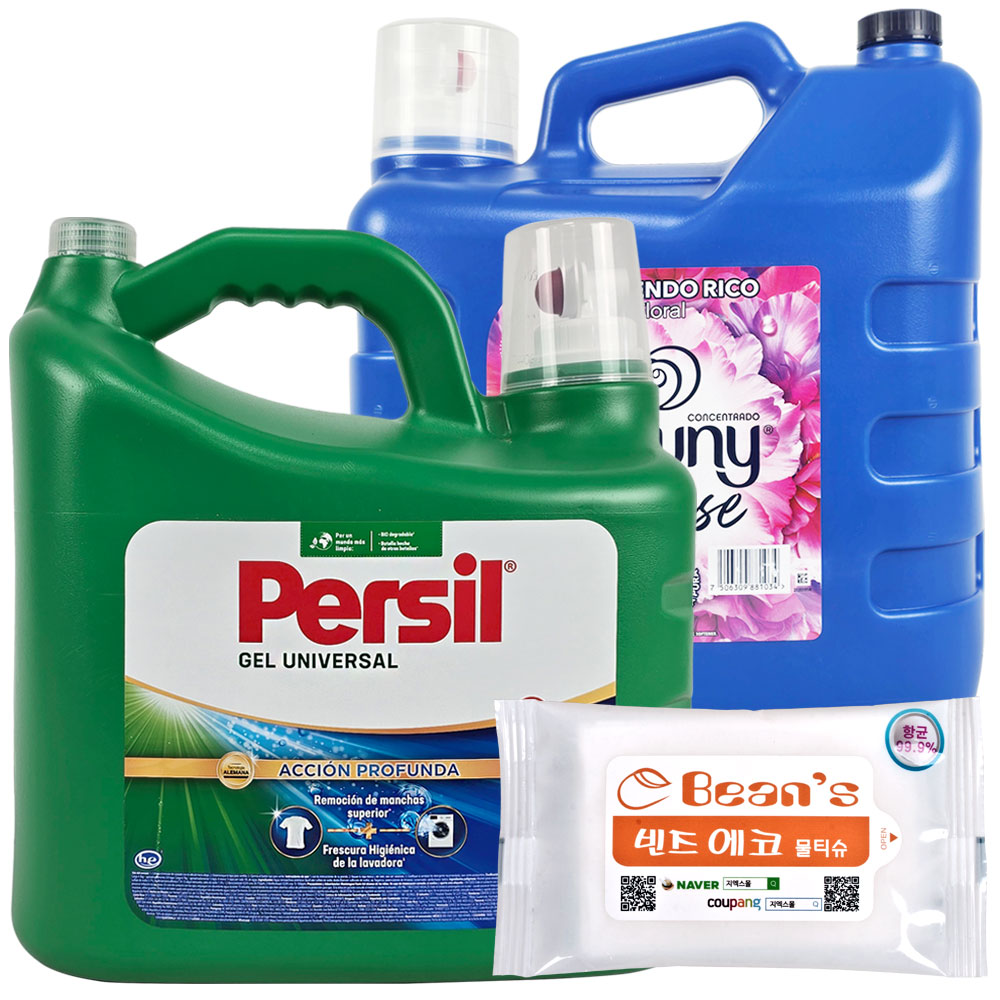 퍼실 유니버셜 세제 드럼 일반 겸용 10L + 다우니 섬유유연제 아로마플로럴 8.5L + 빈즈물티슈10매 64,500원