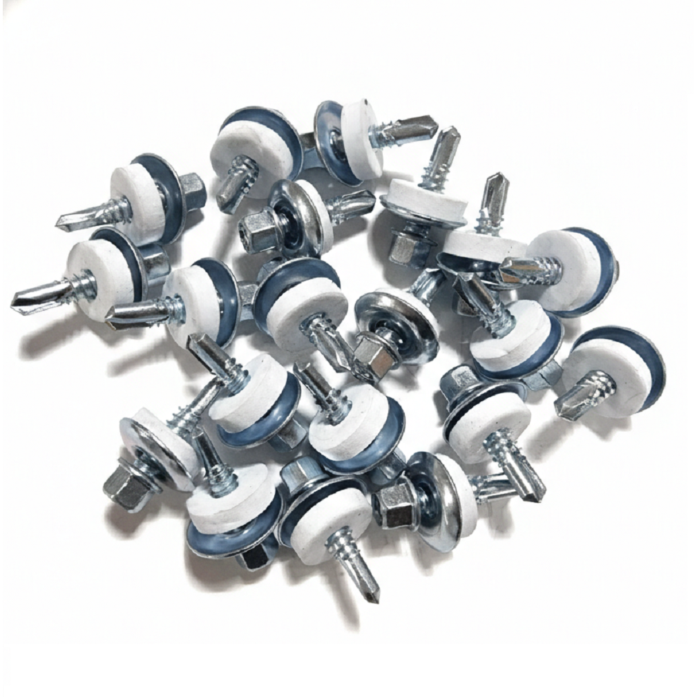 방수피스(육각머리) 50개세트 육각머리직결 지붕 판넬 스펀지와샤 청색 투명 회색, 1세트 8,000원