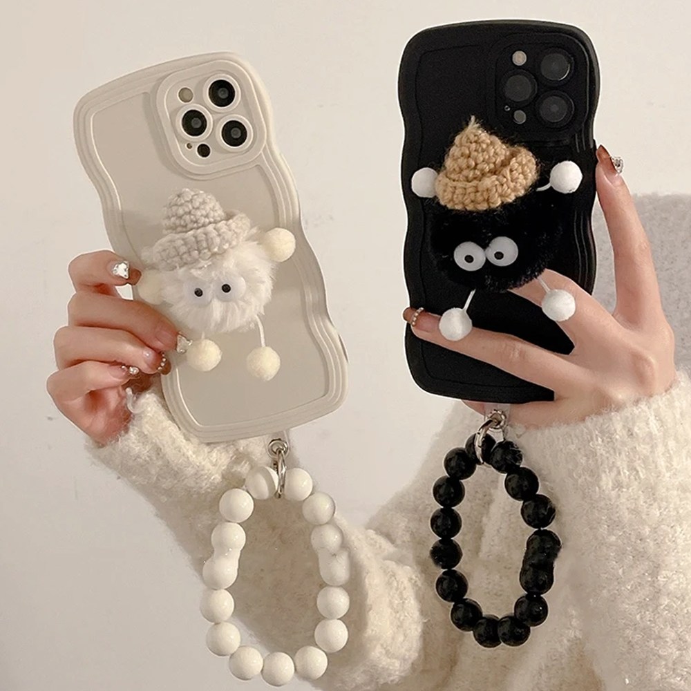 아이폰 16 15 14 13 12 11 pro max 태그홀더 비즈 스트랩 캐릭터 인형 웨이브 실리콘 범퍼 귀여운 커플 케이스 pt2907 14,900원