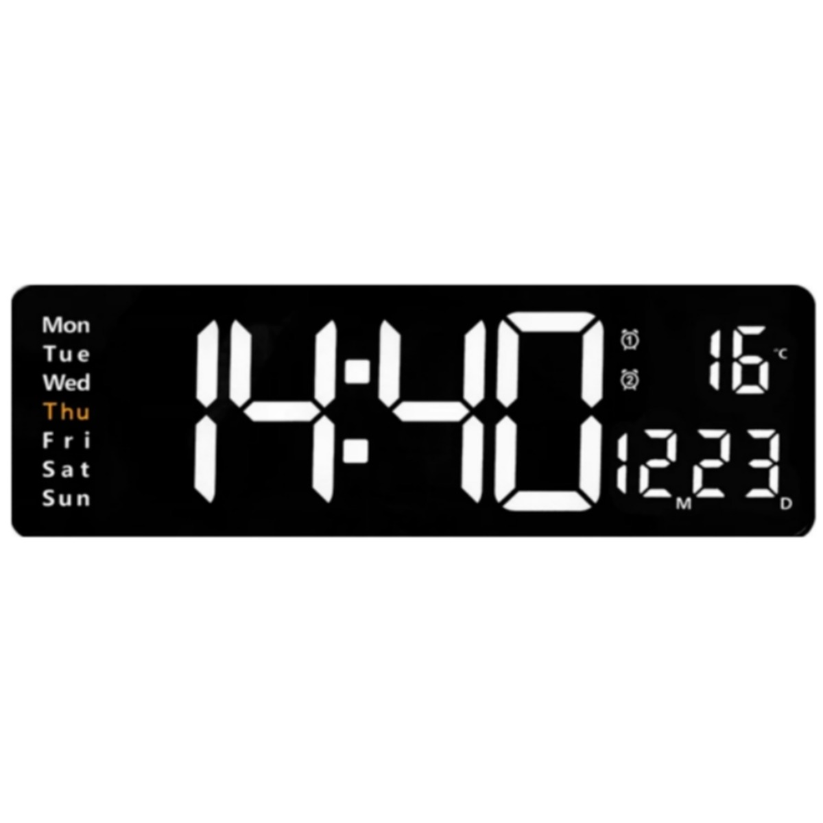 대신스토어 대형 빅사이즈 LED 시계 /디지털벽시계/ 알람/ 탁상시계/ 관공서/공공기관/체육관/학교/학원/회사/단체/개업선물/인테리어 벽걸이 무소음/ 오렌지/ 그린/ 화이트, 화이트(White) 29,800원