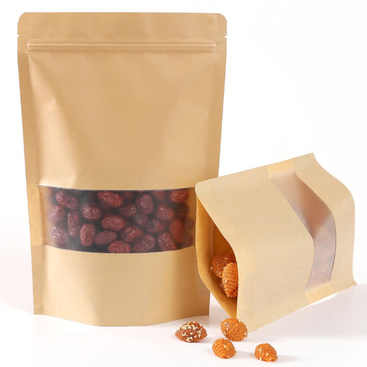 스탠드 지퍼백 커피 원두 소분 봉투 사료 크라프트 창 500g용 20x30cm, 특대(XL), 1세트, 50개 14,500원