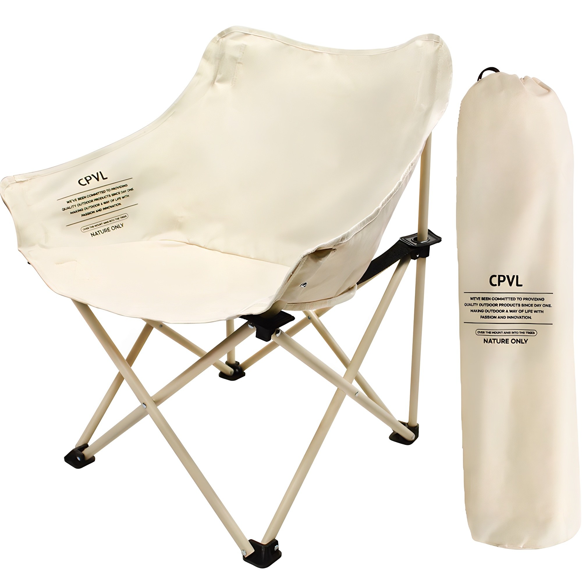 캠프빌리지 밀키웨이 접이식 캠핑의자 + 보관가방 세트, 아이보리, 1세트 18,650원
