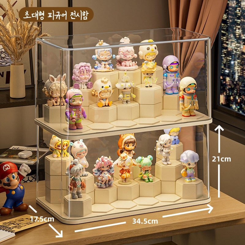 DIY 블록 자유 조립 아크릴 투명 피규어 보관함 장식장 진열대, 대형 피규어 장식장, 1개 23,600원