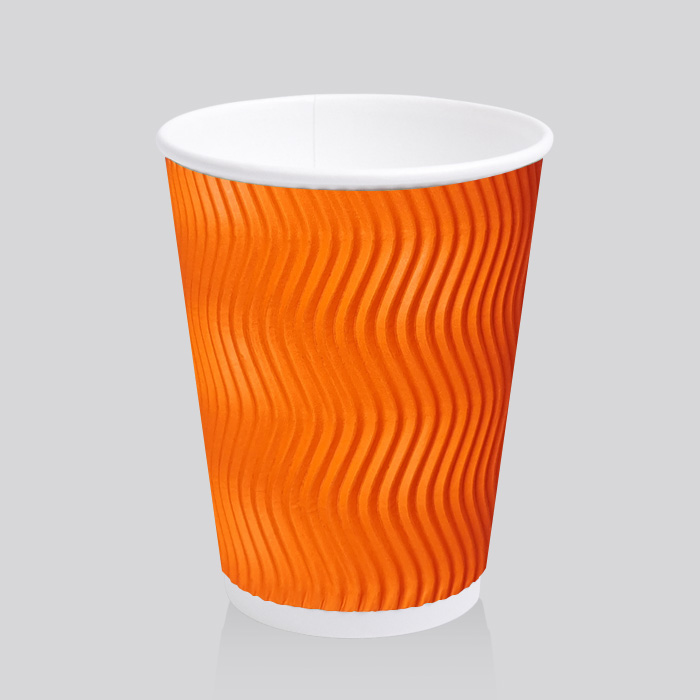 [실속형] 3중 단열 종이컵 웨이브 오렌지 12oz 500개, 1개 38,500원