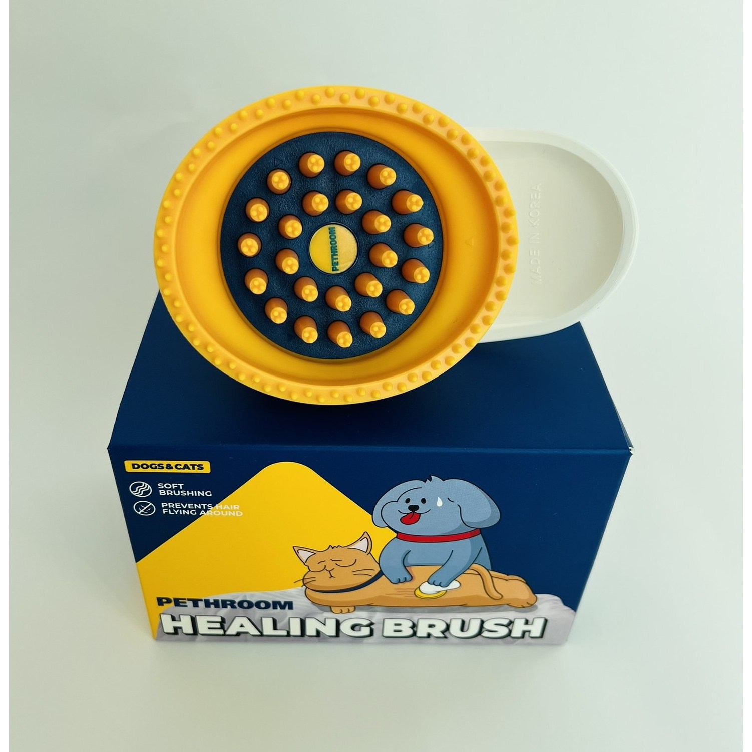 [페스룸] 반려동물 힐링 브러쉬 / 144개 실리콘 돌기로 죽은 털 완벽 제거 24,570원