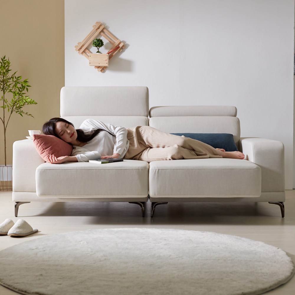 파로마 네오 루다 3인용 메리 슬라이딩 모션 무빙 패브릭 소파, 아이보리 709,900원