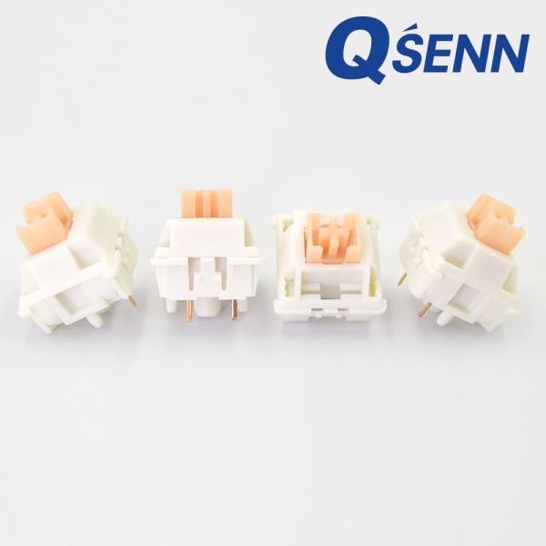 (QSENN) 기계식 축교환스위치, 큐센 오테뮤 저소음 크림옐로우PRO 택타일 5핀 50G (110EA) 19,800원