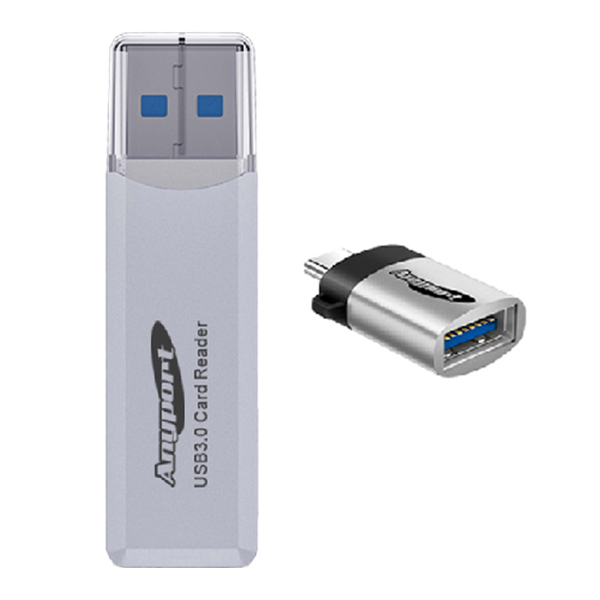 애니포트 USB 3.0 SD 카드리더기 + USB 3.0 C타입 OTG 젠더, AP-U30W(카드리더기), 화이트, 1개 5,750원