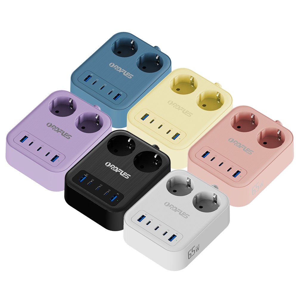 ORDFLES 65W USB급속충전 고속충전 다용도 고용량 4000W 과부하차단 멀티탭 7구(3*USB-C 2*USB-A), 화이트, 1개, 2m 47,800원