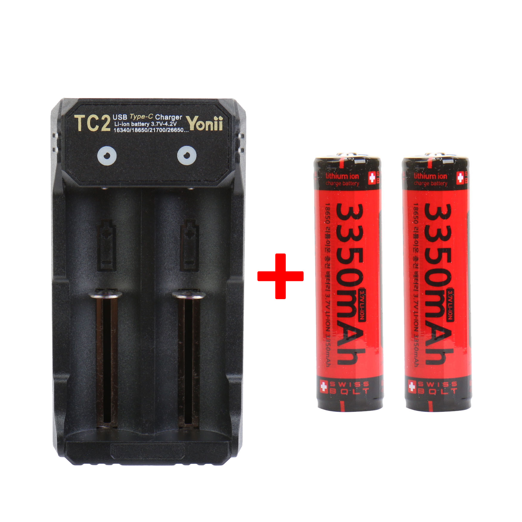 18650 충전기 배터리 세트 [3350mAh 배터리 2개+2구 충전기 세트 C타입 PD 지원] 18,000원
