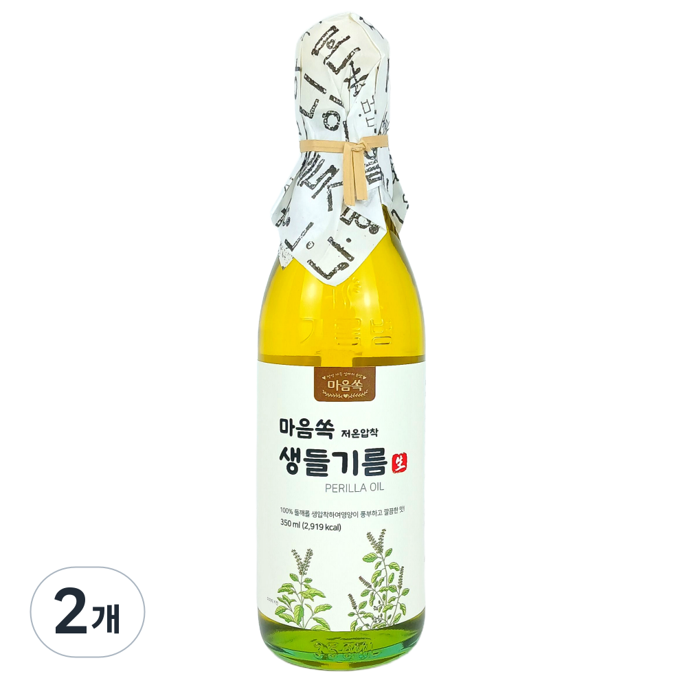 [마음쏙] 가족의 건강 저온압착 생들기름, 2개, 350ml 18,900원