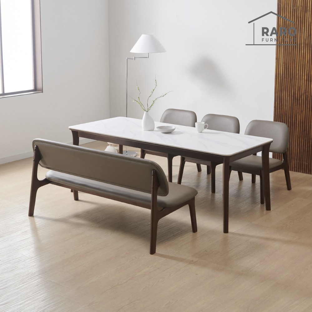 라로퍼니처 레스트 1900 포세린 통 세라믹 패밀리 6인 낮은 식탁 세트 식탁+의자3+벤치1 595,000원