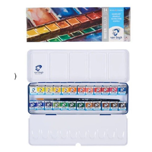 반고흐 수채화 고체물감 24색 메탈케이스 세트 134,400원