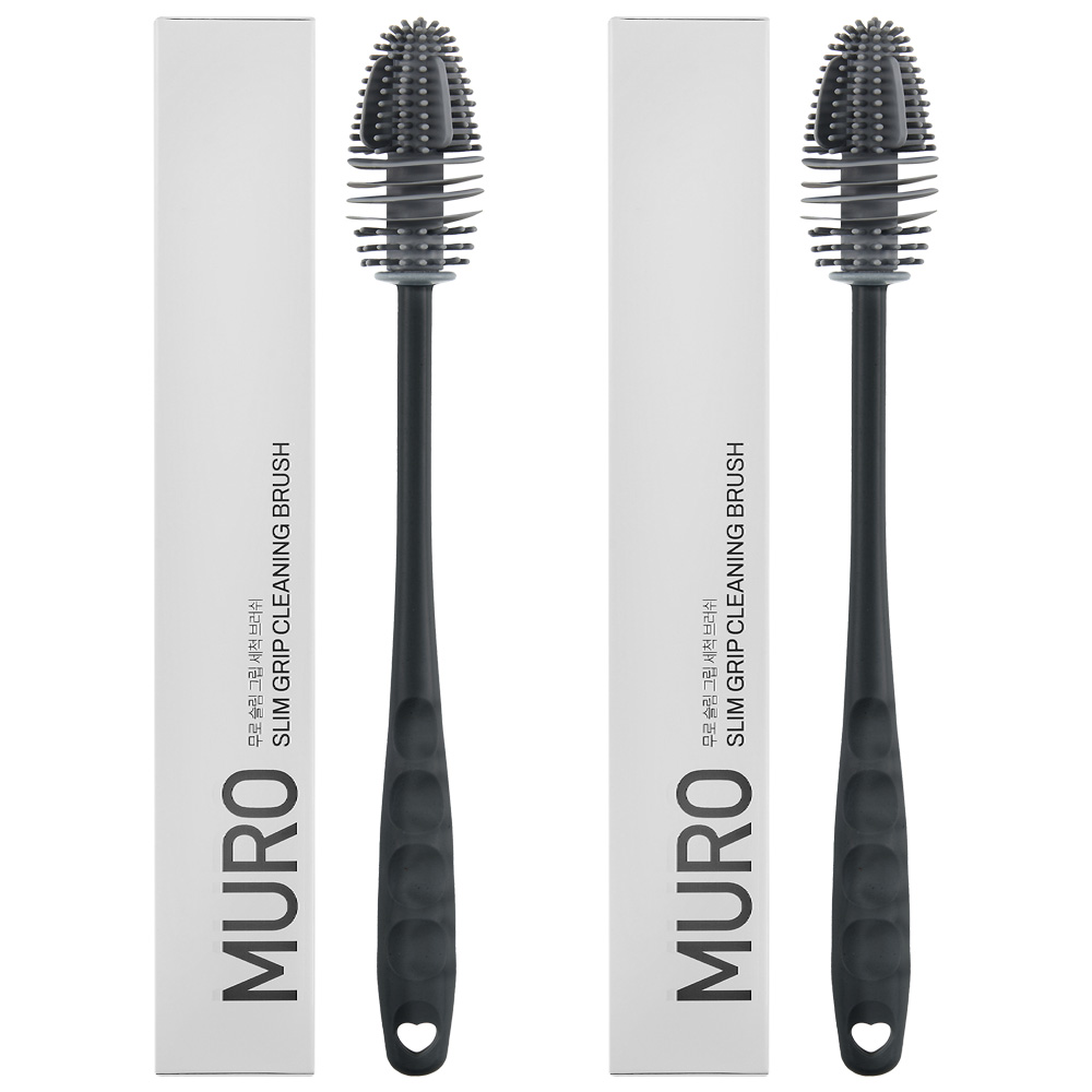 무로 슬림 그립 텀블러 유아 젖병 다용도 긴 물병 세척솔 실리콘 세척브러쉬 열탕소독가능, 2개, 기본 6,900원