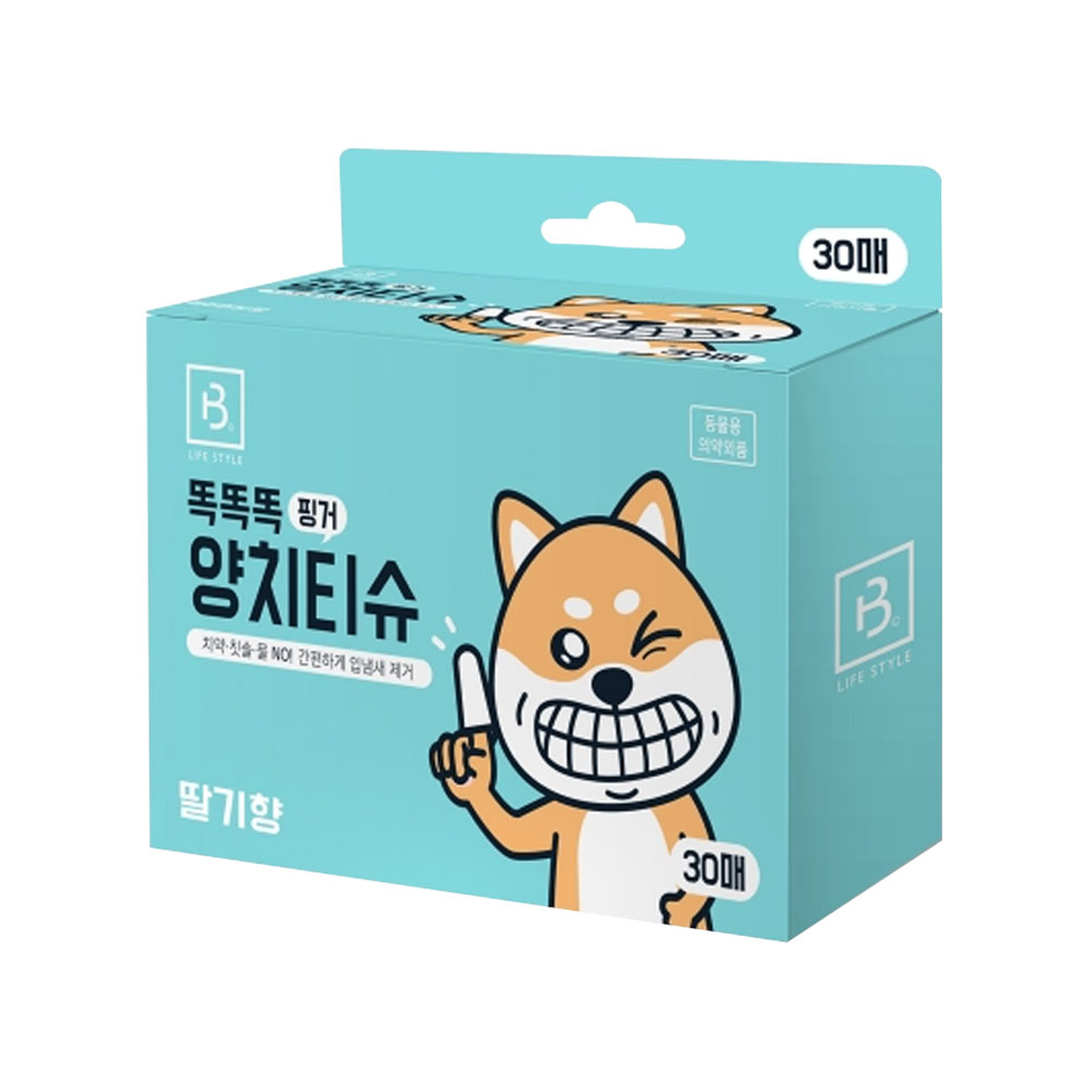 브리더랩 똑똑똑 핑거 양치티슈 딸기향 30매 1회용 손가락티슈 6,790원