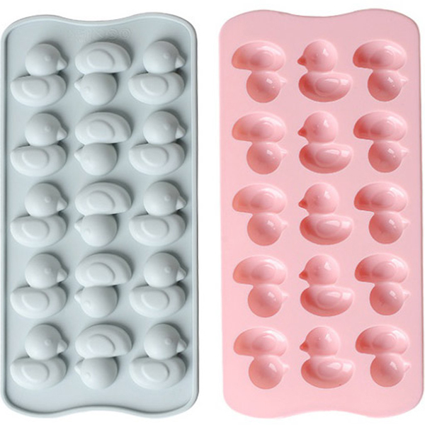 이홈베이킹 실리콘 몰드 오리 15구 초콜릿틀 2종 세트, 블루, 핑크, 1세트 8,000원