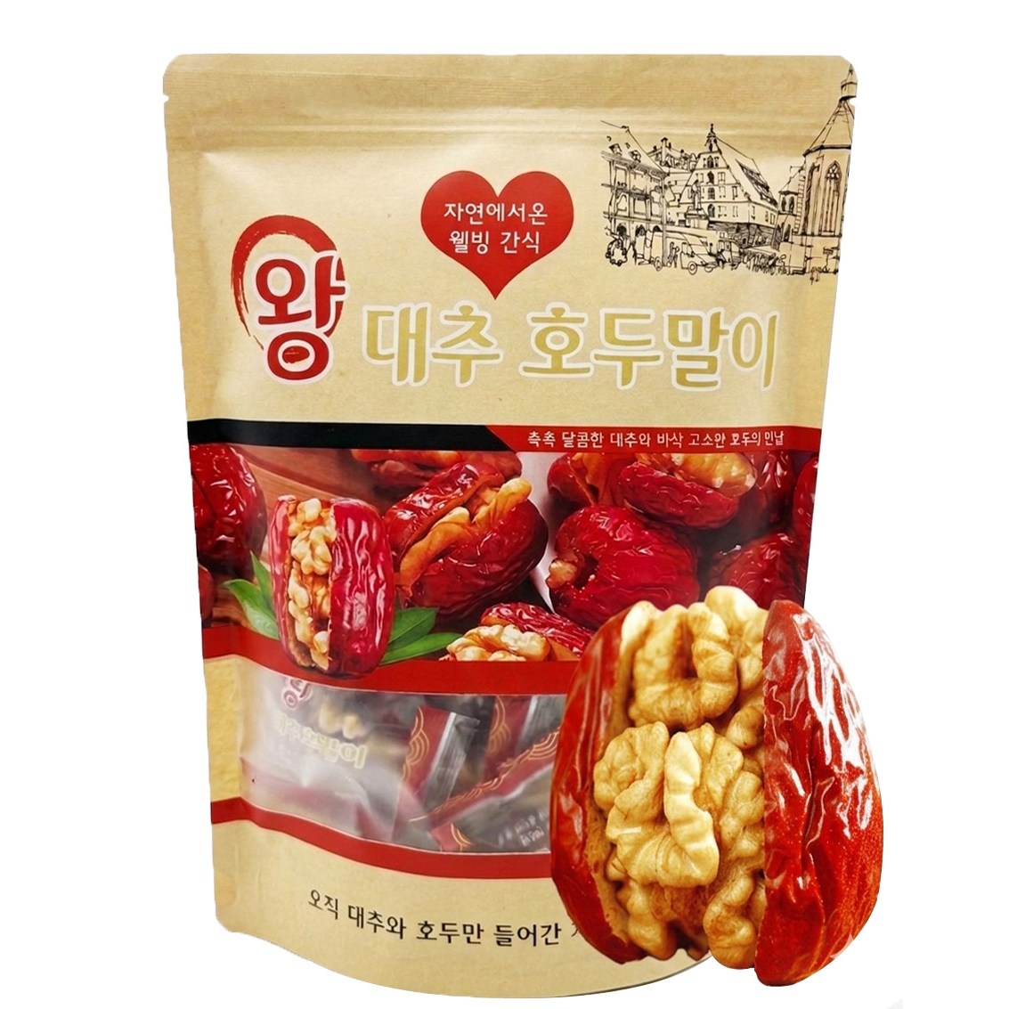 왕대추에 호두가 통으로 중국대추호두말이 낱개포장 장가계 견과류 대추간식 건강간식 500g, 2개, 500g 35,000원