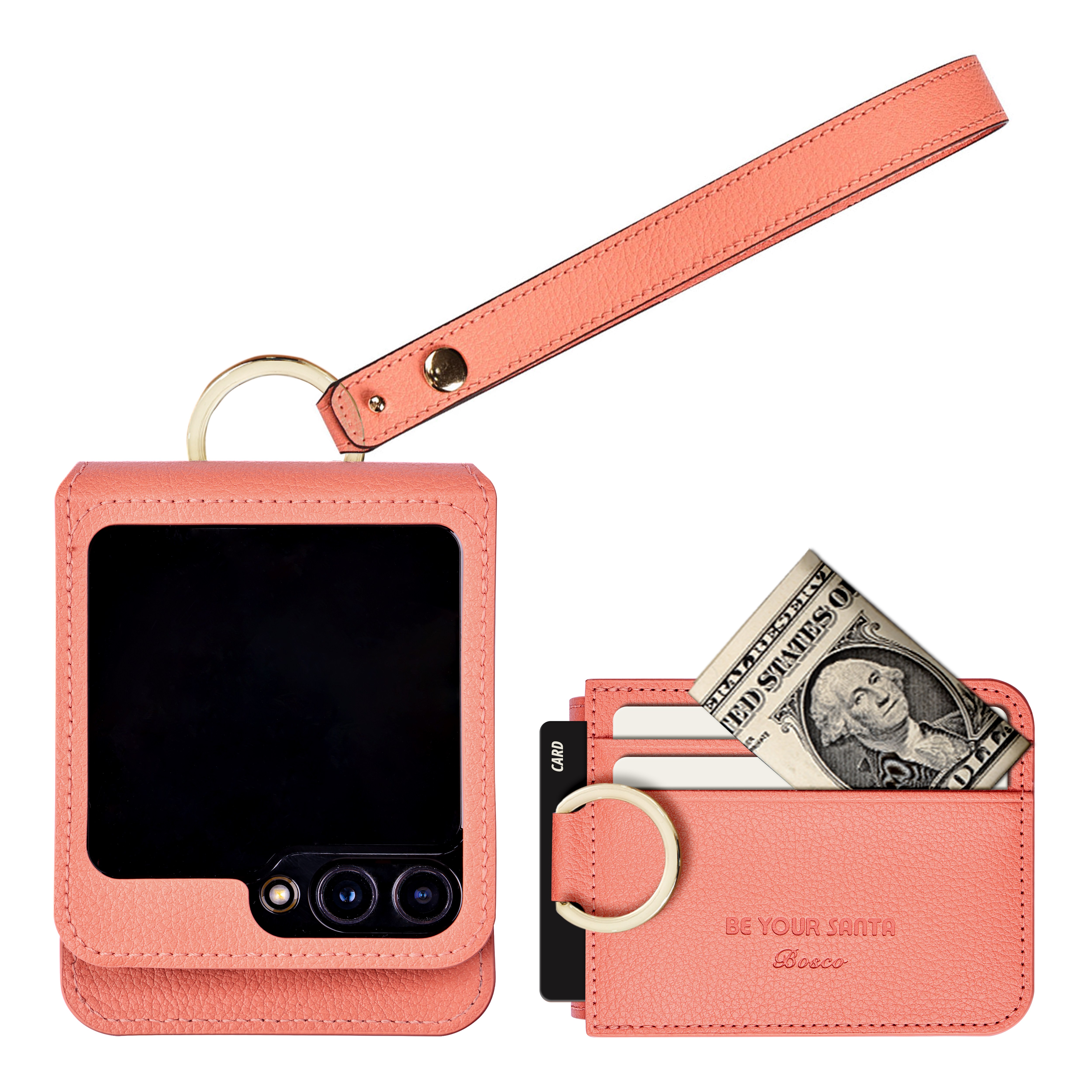 비유어산타 갤럭시 Z플립6 케이스 이태리PU가죽 힌지보호 카드 수납 링 보스코(카드포켓3개) 비앙코(카드포켓1개) 핸드스트랩 세트 69,620원