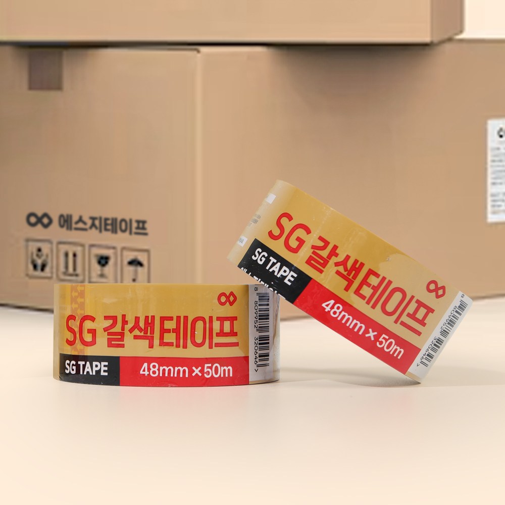 SG 박스테이프 중포장 아크릴 갈색 48cmx50m 50개 1박스 물류센터 택배 이사 강력접착테이프 42,500원