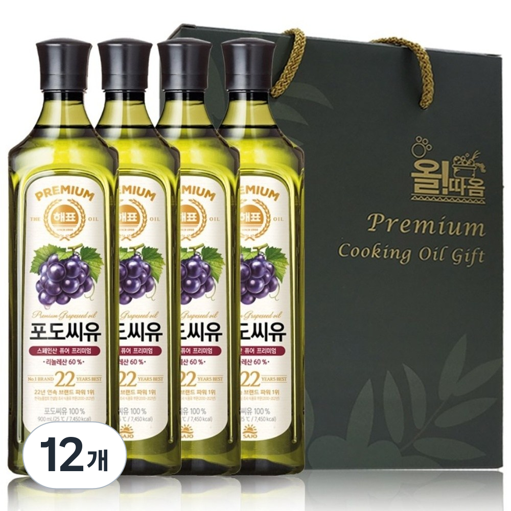 사조 올따옴 세트 포도씨유 900ml 4입, 12개, 900ml 83,750원