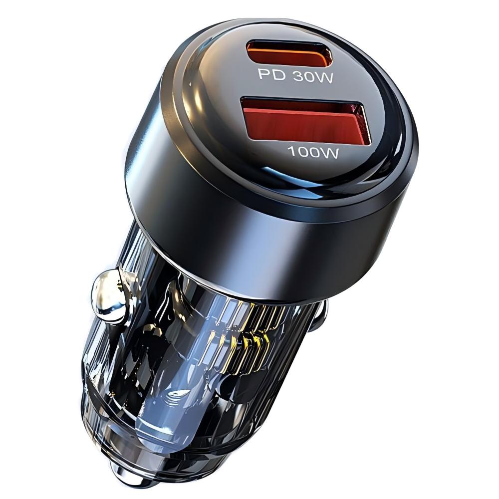 SUNRIVER 130W 차량용 초고속 충전기 100W 2in1 QC 충전기 PD30W, 블랙, M58 17,800원