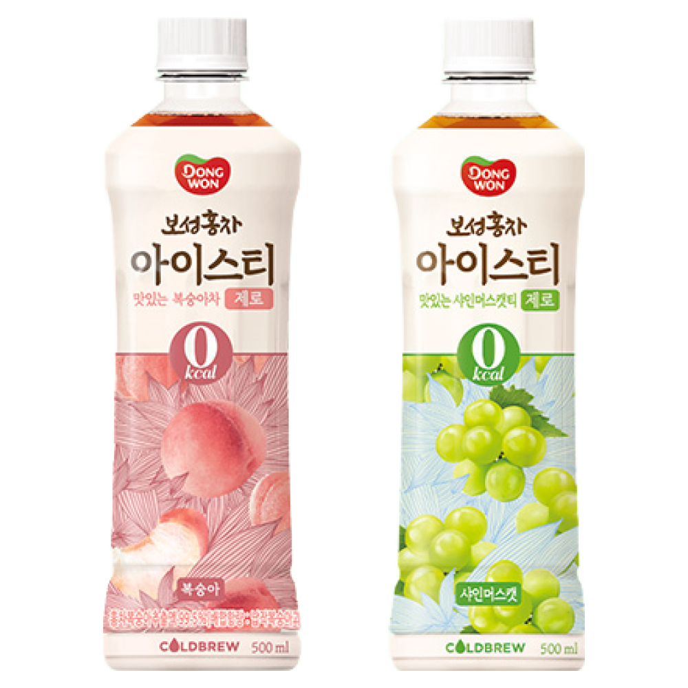 동원 보성홍차 아이스티 제로 500mL 복숭아 12개 + 샤인머스캣 12개 (총24개), 1개, 500ml 17,900원
