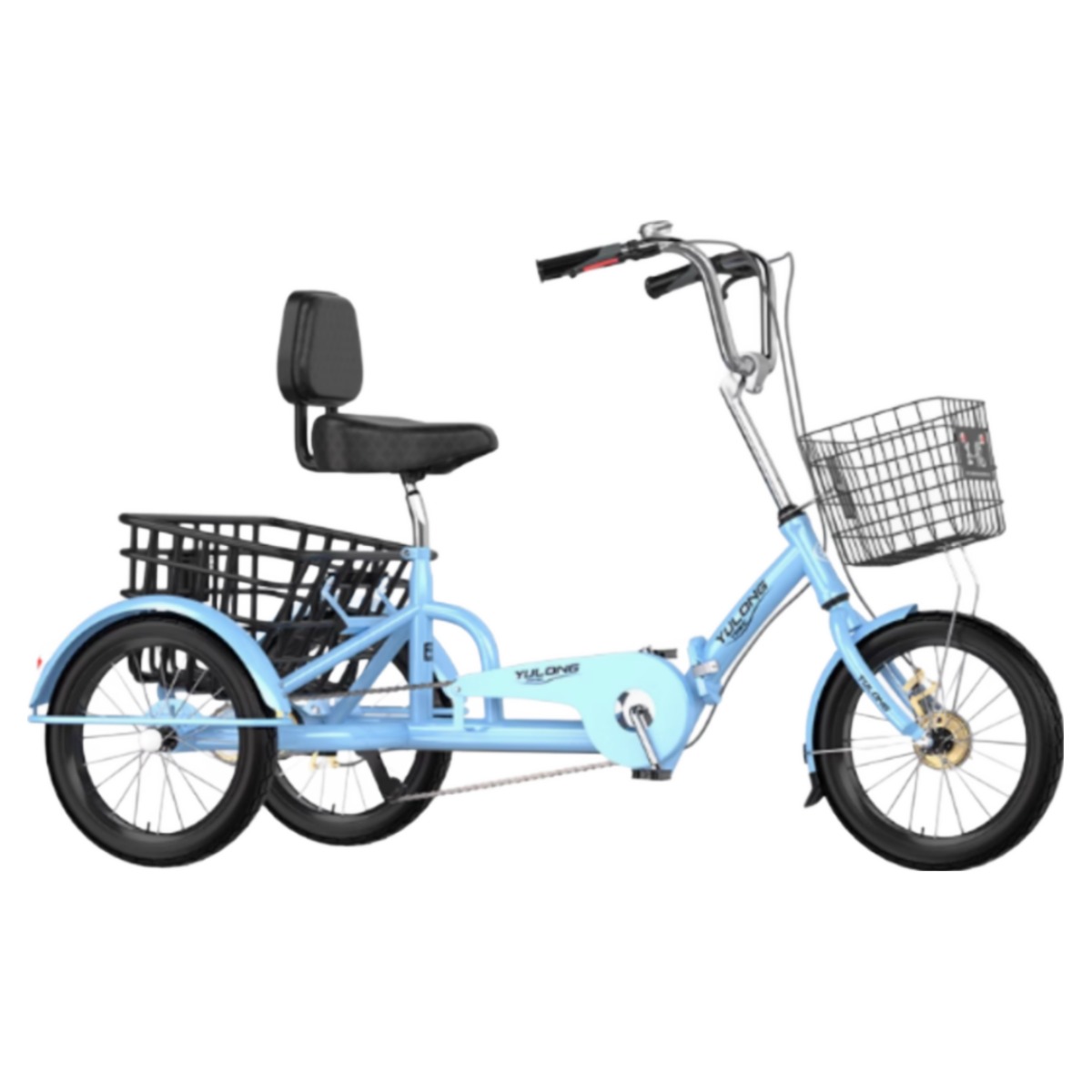 폴드트라이 접이식 성인세발자전거 어른 어르신 삼륜자전거 성인용 3발자전거, 1개, 150cm, 하늘색, 현재가 334,000원