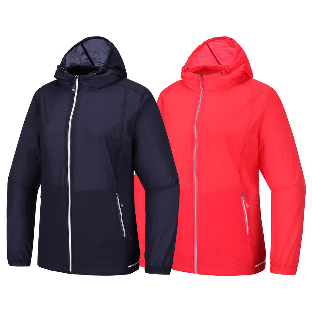 [1+1] 여성 비비드 후드 탈부착 초경량 타공 자켓 SWJ38-4 바람막이 골프 등산 아웃도어 봄 가을 점퍼 생활방수 39,800원