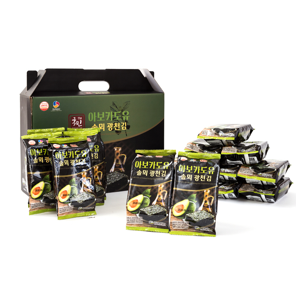 더국민 솔뫼 광천아보카도유 도시락김 4g x 16p 선물세트, 64g, 10세트 61,700원