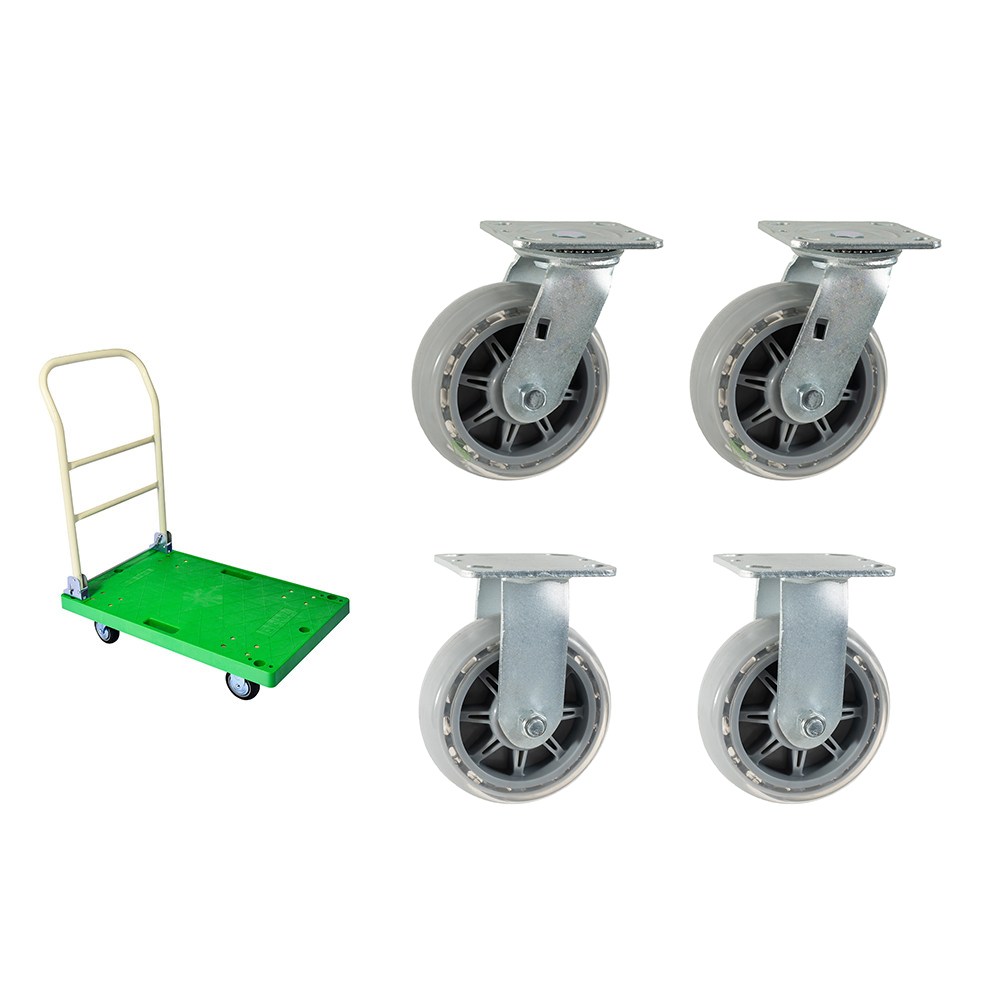 무소음 바퀴(6인치회전2개 고정2개 1세트) 저소음 끌차 대차 운반구 바퀴 우레탄 택배 상차차 고정 구루마 구르마 접이식 수레 밀차 66,000원