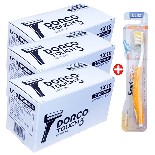 도루코 터치쓰리 3중날 일회용 면도기 30개입 + (페리오 미세모치솔 1개 증정) 일회용면도기 10,600원