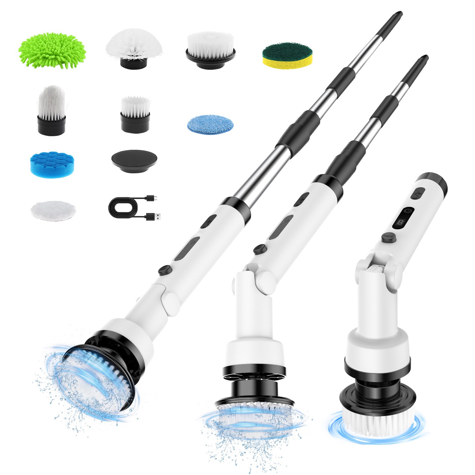 국내발송 RichMagic 화장실 무선 전동 욕실 청소기 9in1 멀티 세트 29,850원