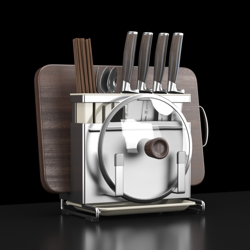 란몰 304스텐 칼꽂이수저통 도마 냄비뚜껑 올인원거치대, 1개, 화이트 28,500원