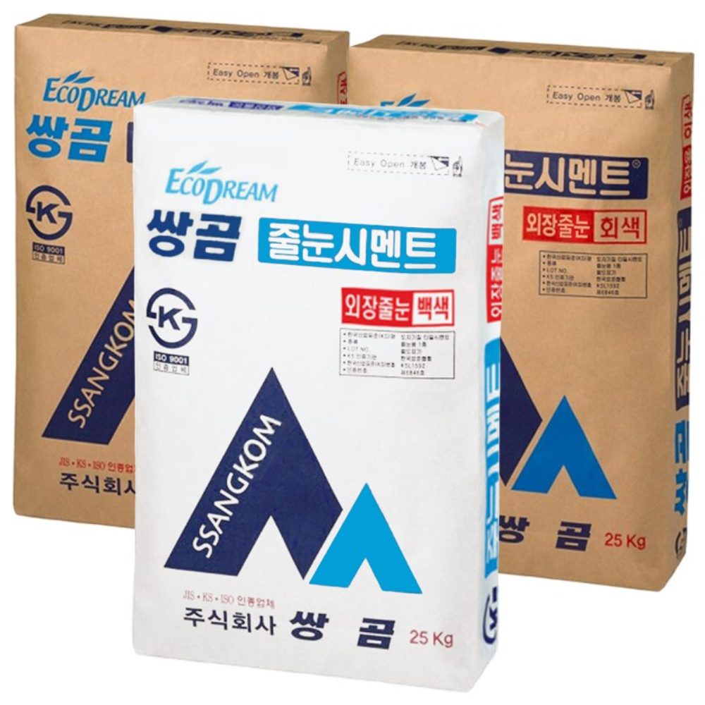 쌍곰 줄눈 시멘트 외장용 회색 백색 흑색 25kg, 1개 16,900원
