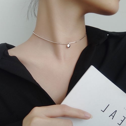에르모사제이 N029 실버925 데일리 스네이크 레이어드 뱀줄 은볼 초커 여성 은 목걸이 74,900원