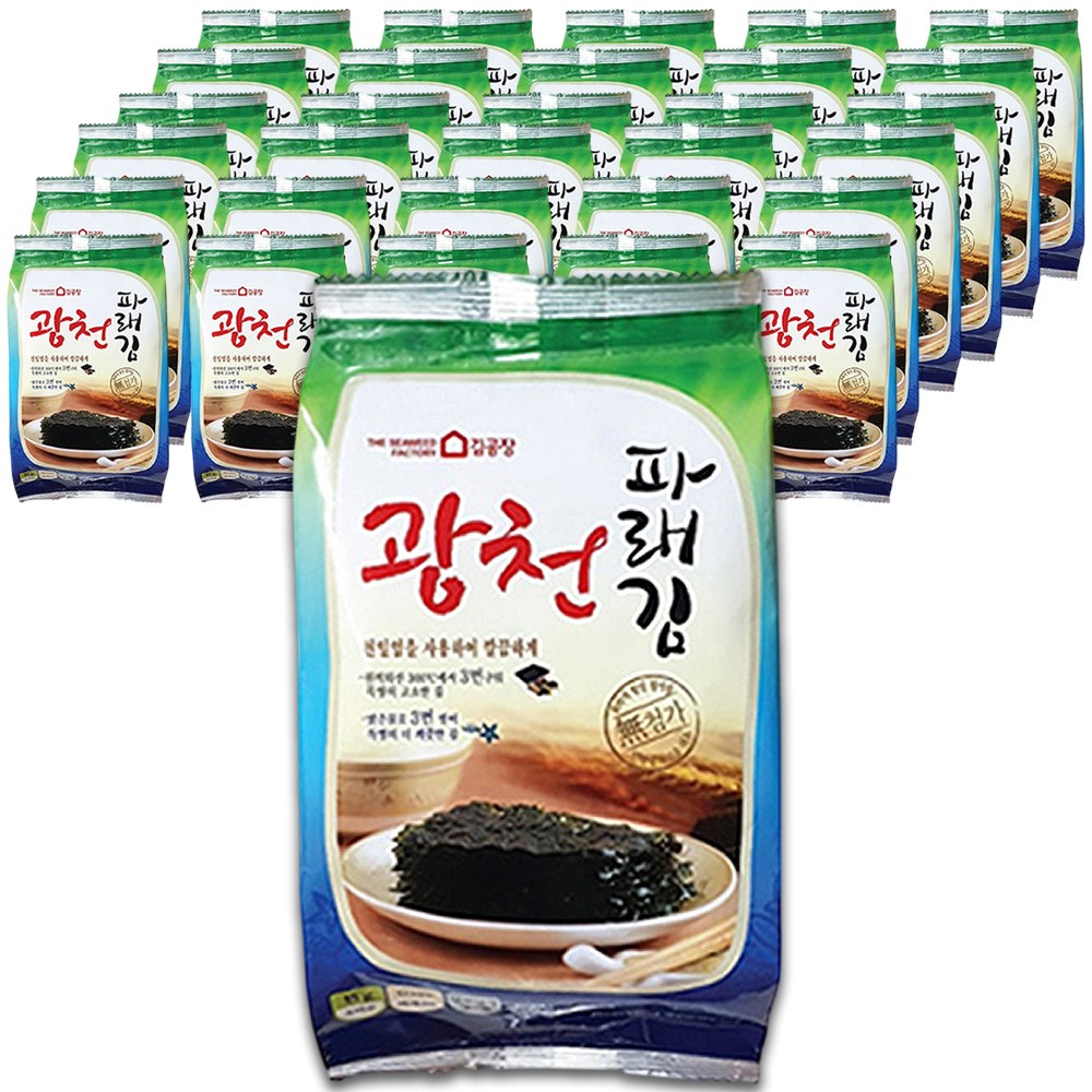 [김공장] 광천 파래 식탁김 15g 30봉, 30개, 현재가 29,650원