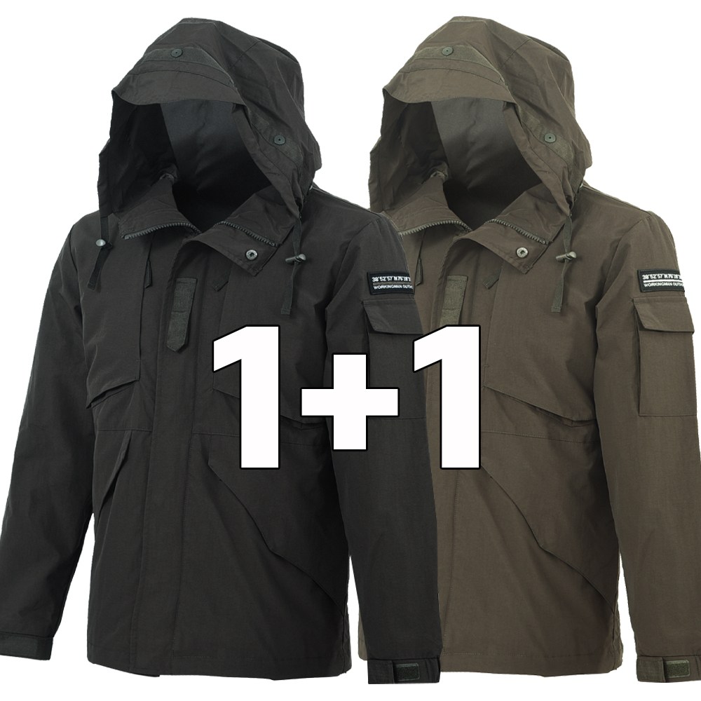 워킹맨 1+1 봄 가을 시즌 방수기능 남성 작업복 야상 자켓 캠핑 잠바 라이더 자켓 아웃도어 아우터 F114 59,800원