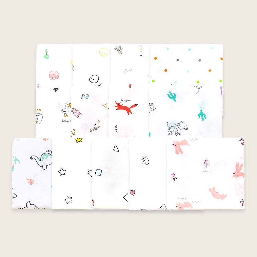 베이비앙 순면 나염 아기 엠보손수건 10장(혼합가능)(오후5시이전 주문건 다음날도착) 10,900원