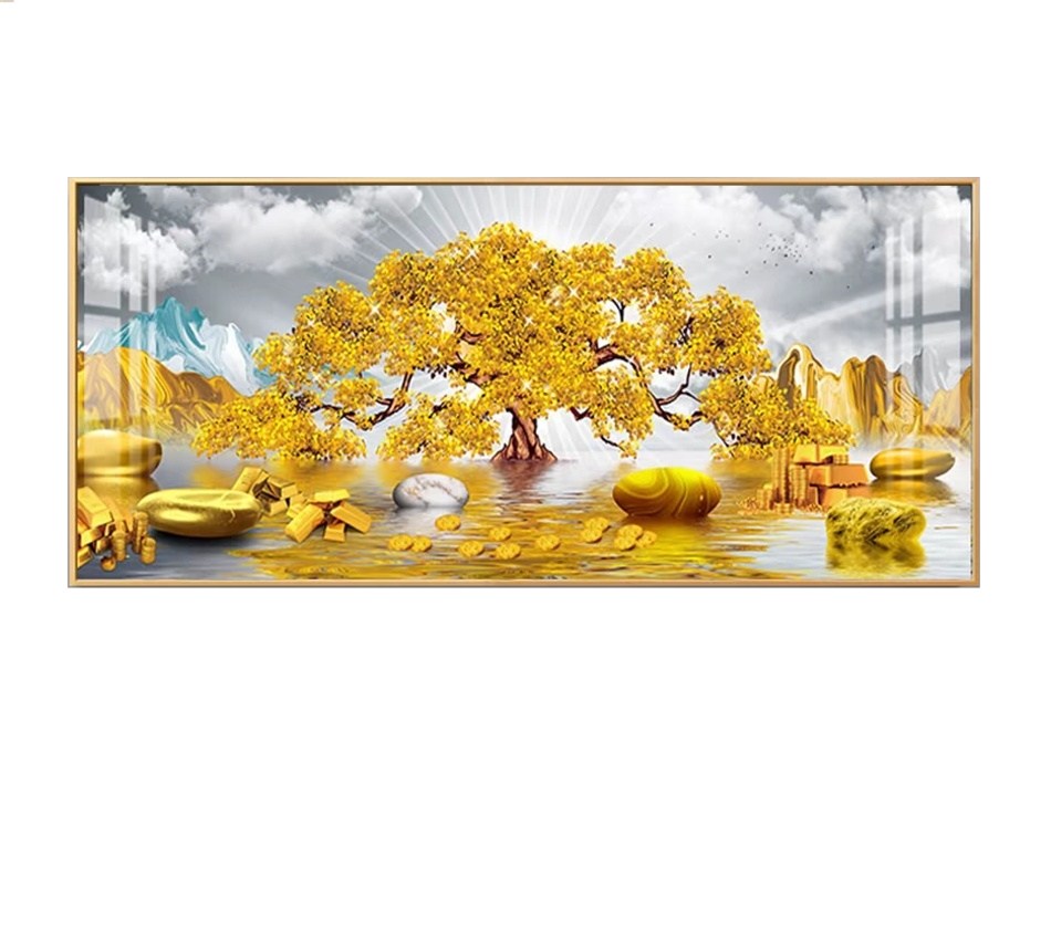 HOMASS  부자되는 황금 나무 금전운 재물운 보석십자수 풍수 인테리어 그림 전체 큐빅 비즈 공예 현관 사무실 diy 키트 16,000원