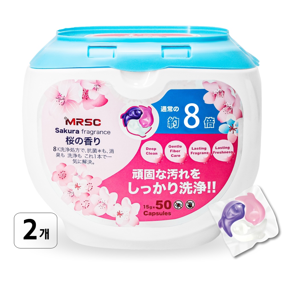 MRSC 딥클린 초고농축 올인원 캡슐세제 체리블라썸 퍼퓸, 50개입, 2개 45,600원