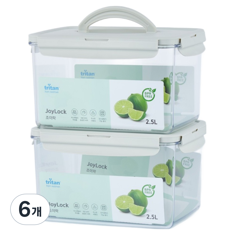 ecosense 조이락 트라이탄 밀폐용기 직사각, 6개, 2.5L 41,460원