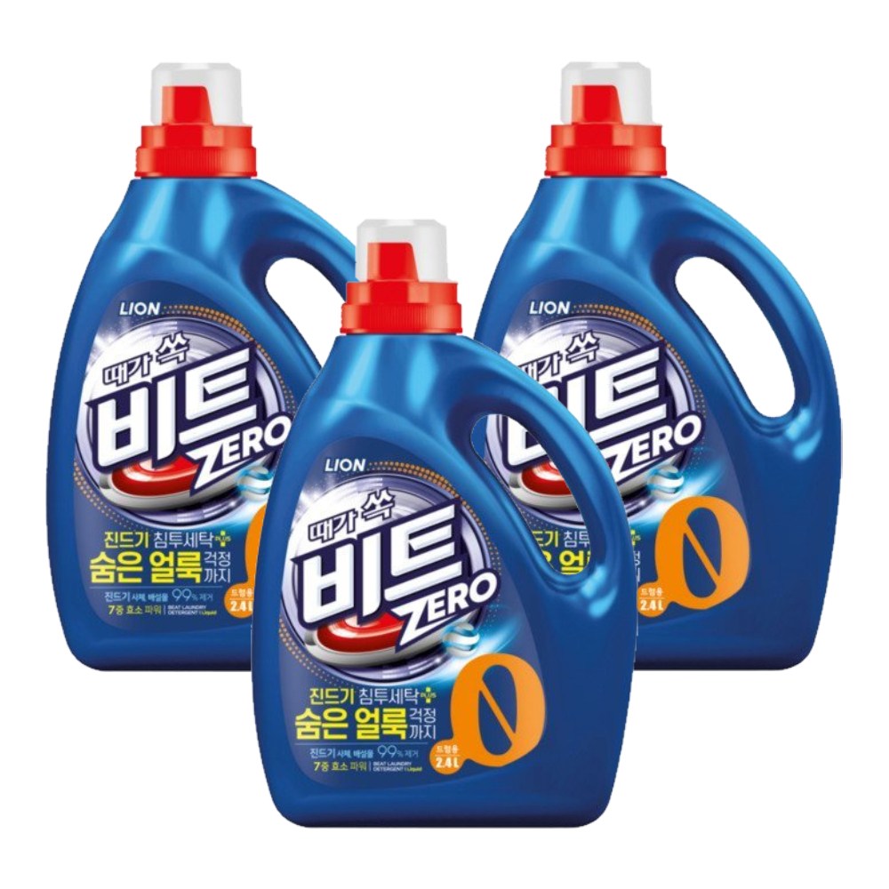 CJ라이온 때가 쏙 비트 제로 드럼용 용기 세탁세제, 3개, 2.4L 28,390원