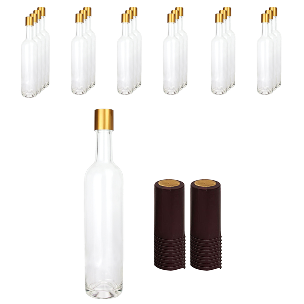 가인글로벌 와인500 투명병 / 스탬핑 롱캡 골드 / 탑씰 진자주, 20개, 500ml 34,800원